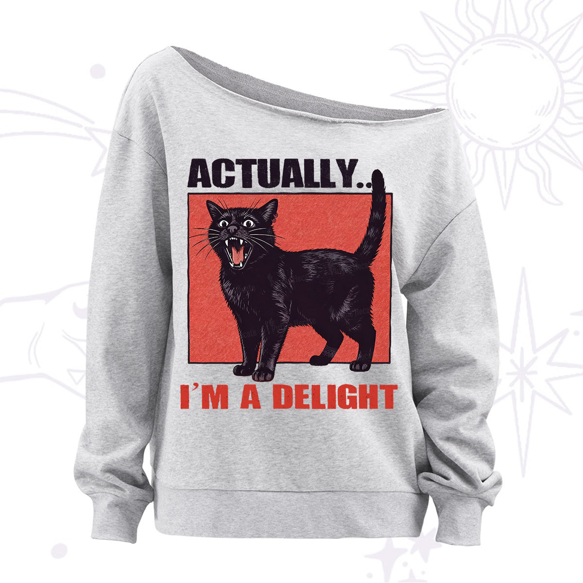 Purplehecate Actually Im a Delight Off The Shoulder Sweatshirt