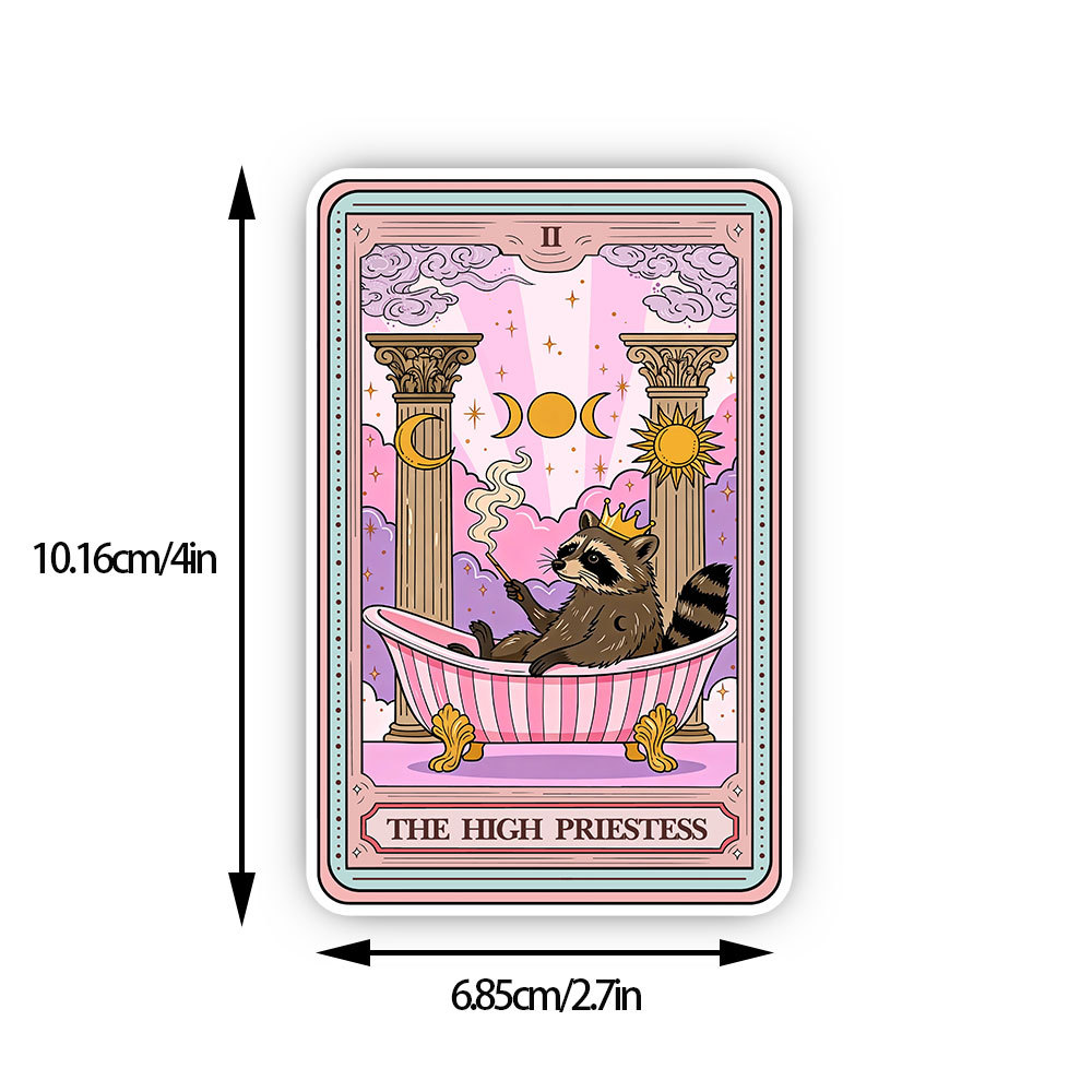 Purplehecate The High Priestess Raccoon Tarot Sticker