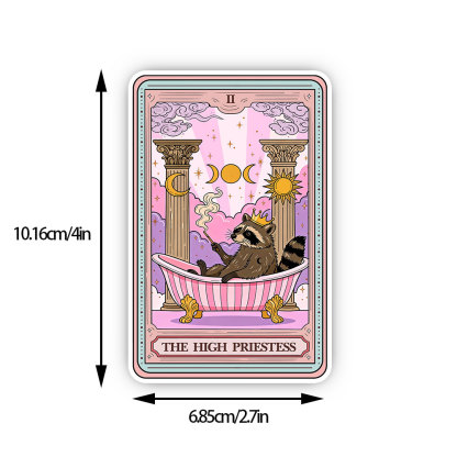Purplehecate The High Priestess Raccoon Tarot Sticker