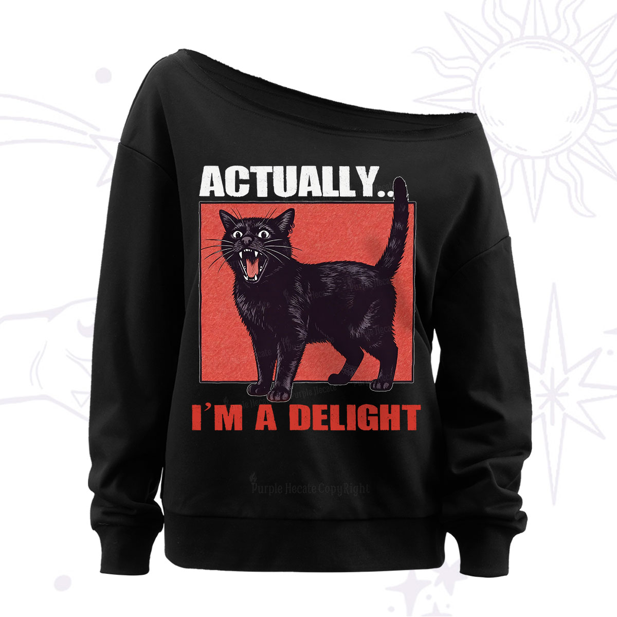 Purplehecate Actually Im a Delight Off The Shoulder Sweatshirt