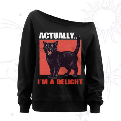 Purplehecate Actually Im a Delight Off The Shoulder Sweatshirt