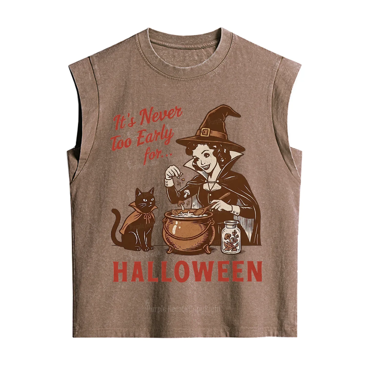 Purplehecate Never too Early for Halloween Vintage Washed Tank