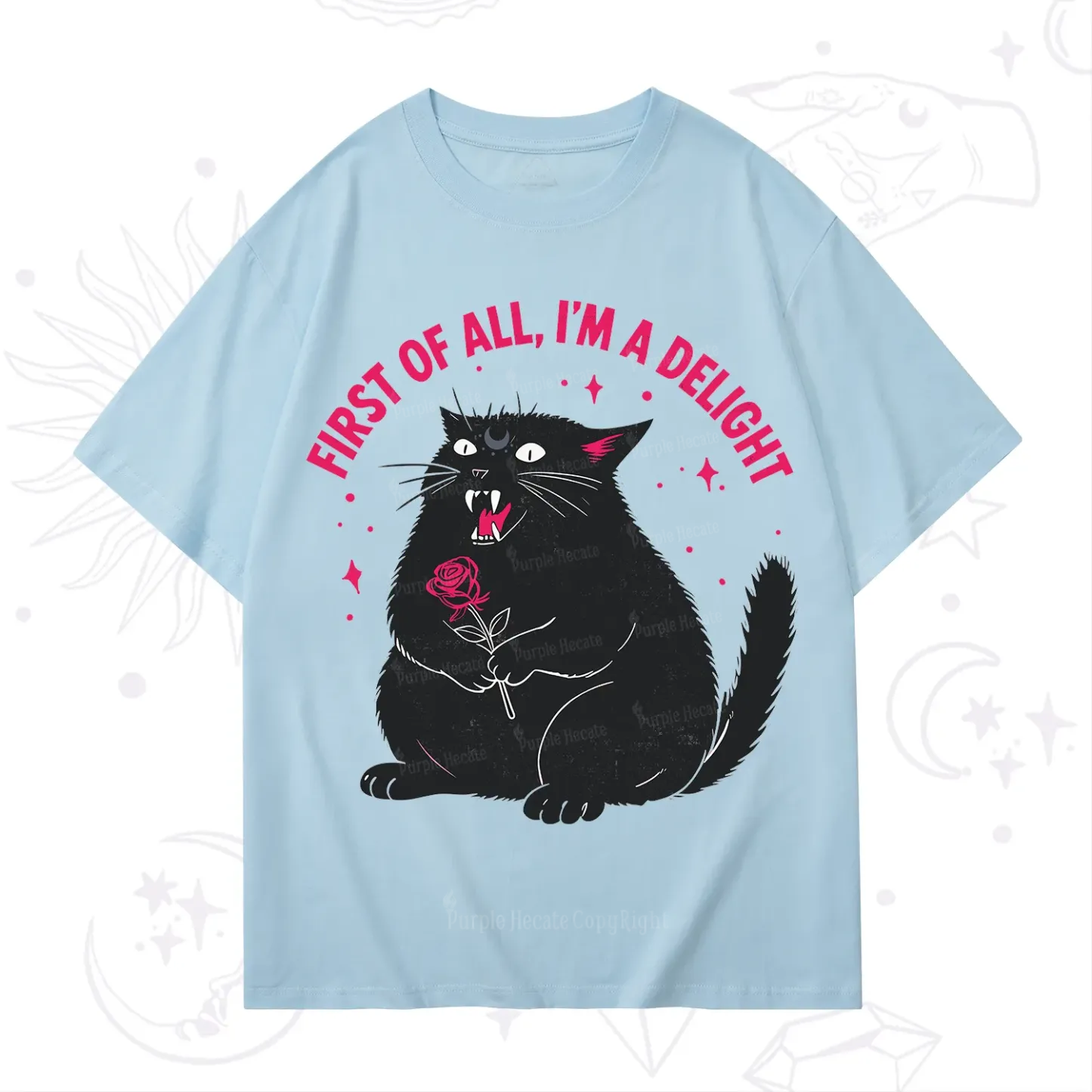 Purplehecate First Of All I'm A Delight Cat T-Shirt