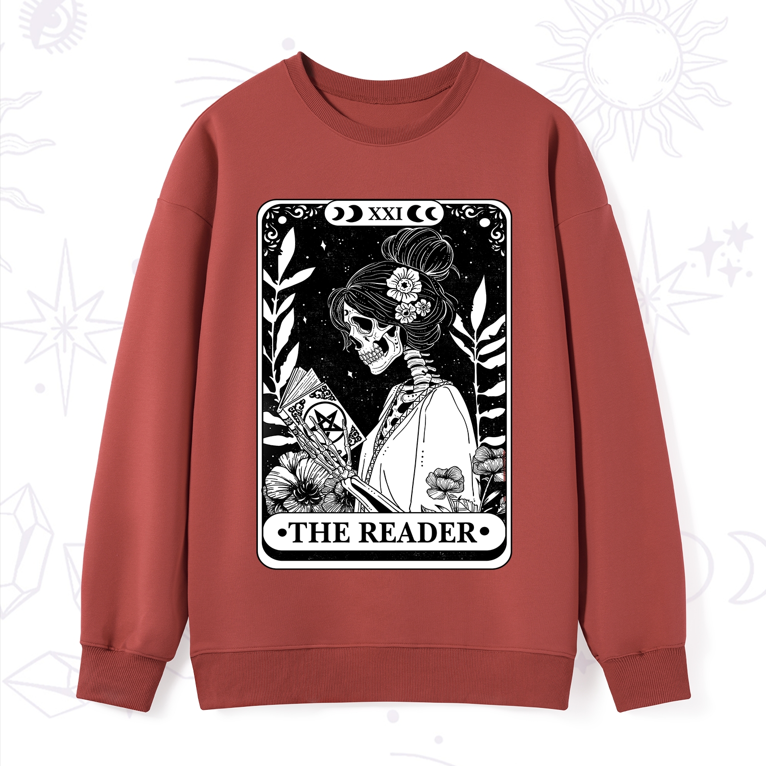 Purplehecate The Reader Skeleton Tarot Sweatshirt