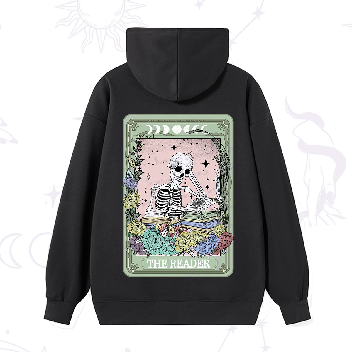 Purplehecate The Reader Bookworm Tarot Skeleton Hoodie
