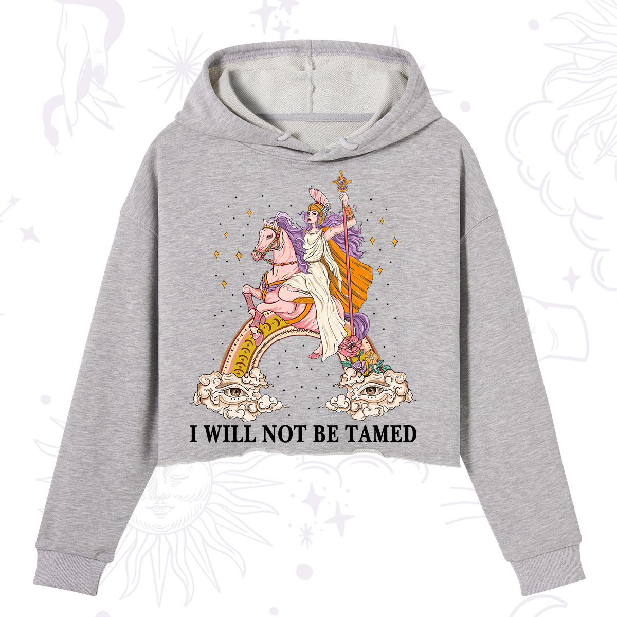 Purplehecate I Will Not Be Tamed Crop Hoodie