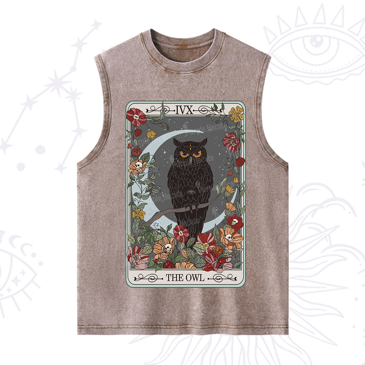 Purplehecate The Owl Tarot Washed Tank