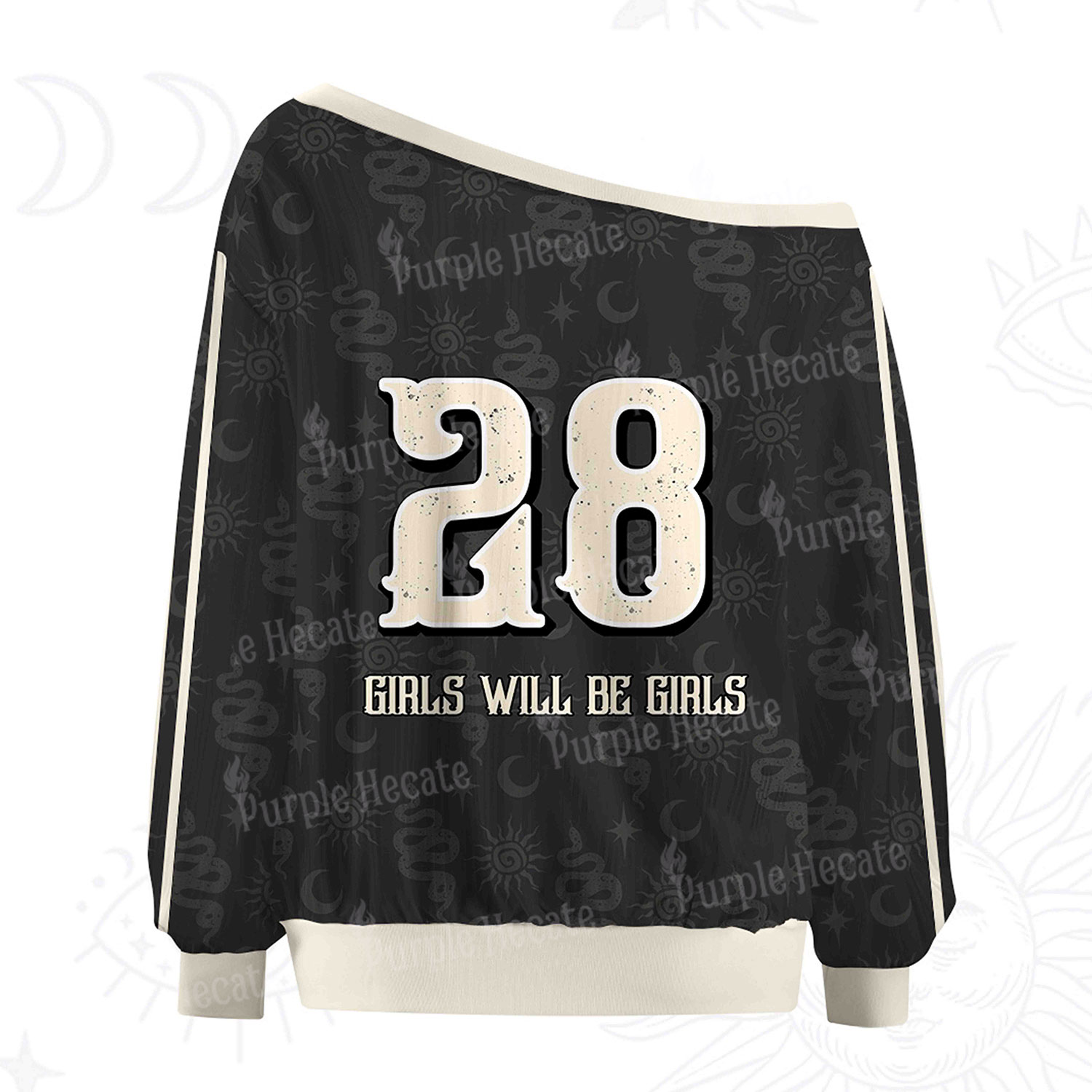 Purplehecate Girls Will Be Girls Off The Shoulder Graphic Jersey