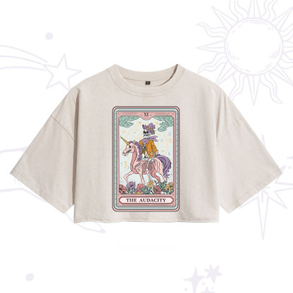 Purplehecate The Audacity Tarot Card Washed Cropped T-Shirt