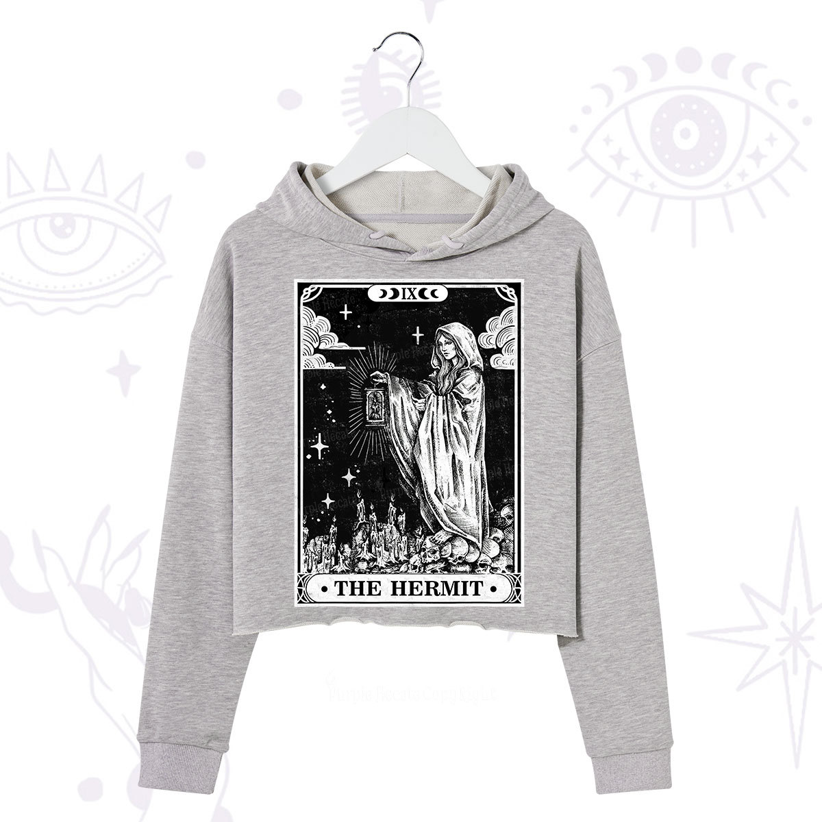 Purplehecate The Hermit Goddess Tarot Card Crop Hoodie