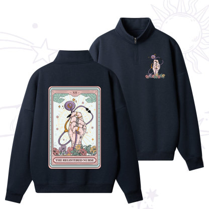 Purplehecate The Registered Nurse Tarot Card Zip Fleece Sweatshirt