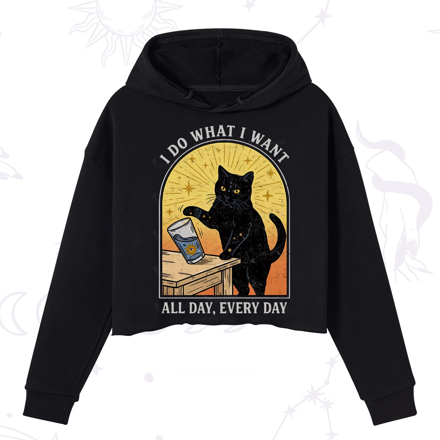 Purplehecate I Do What I What Crop Hoodie