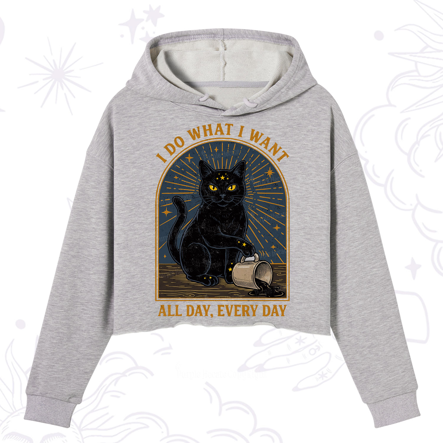 Purplehecate I Do What I What All Day Crop Hoodie