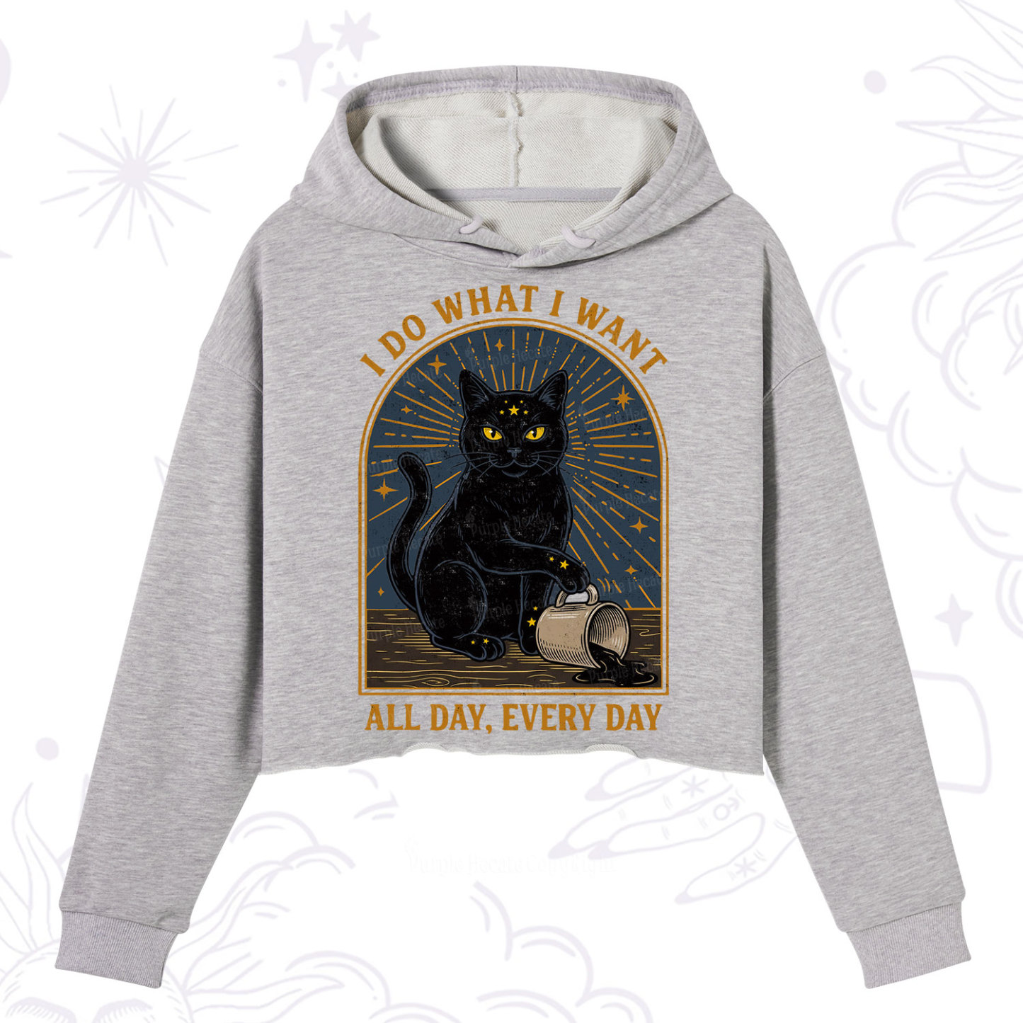 Purplehecate I Do What I What All Day Crop Hoodie