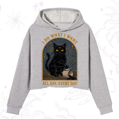 Purplehecate I Do What I What All Day Crop Hoodie
