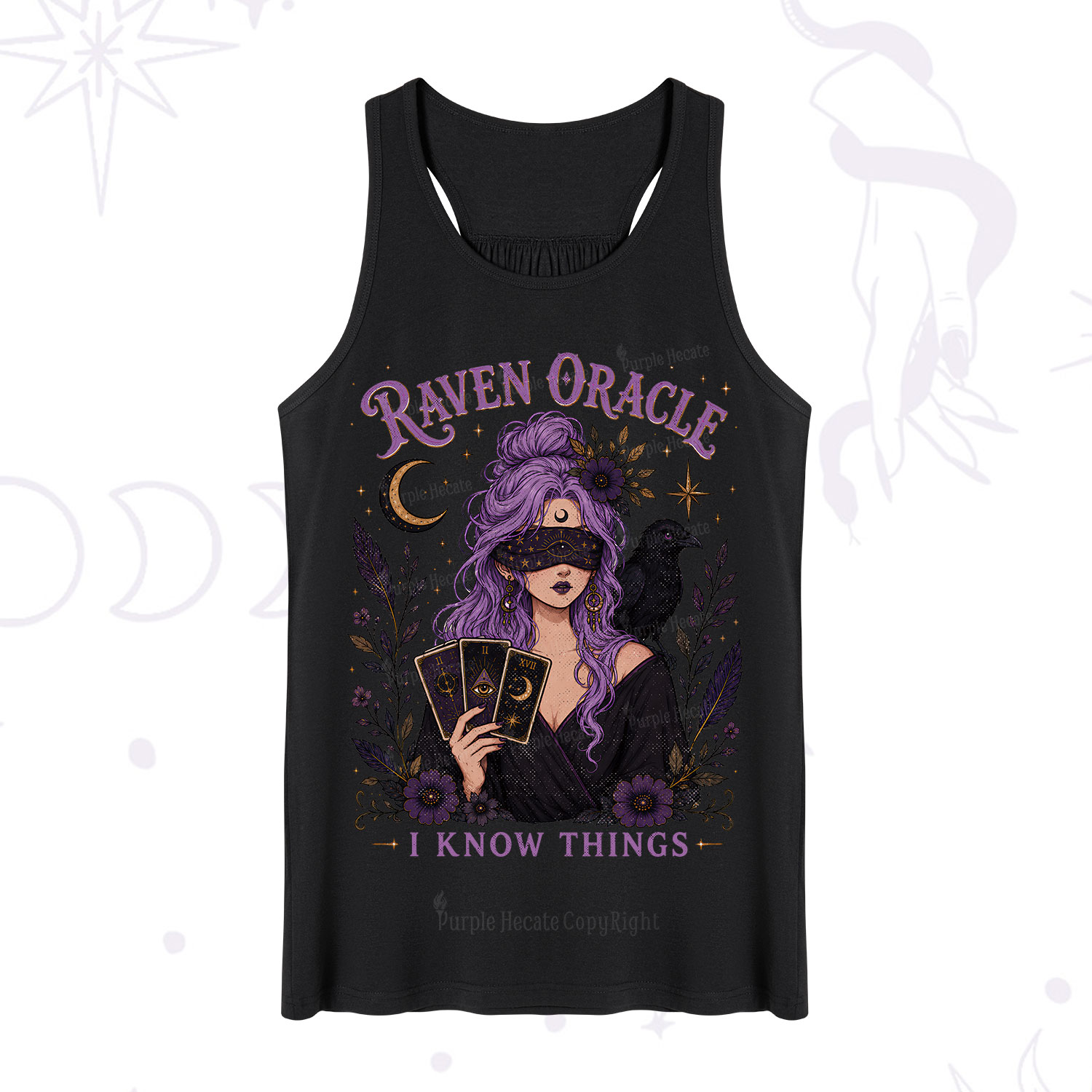 Purplehecate Raven Oracle I Know Things Witchy Tank