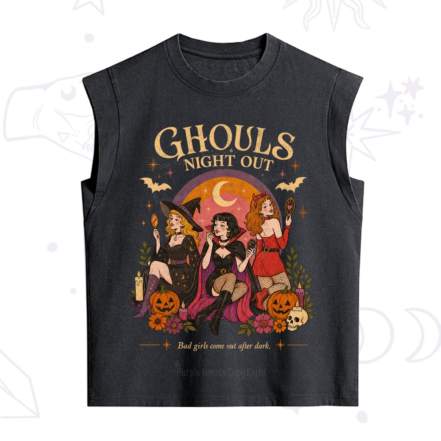 Purplehecate Ghouls Night Out Vintage Washed Tank