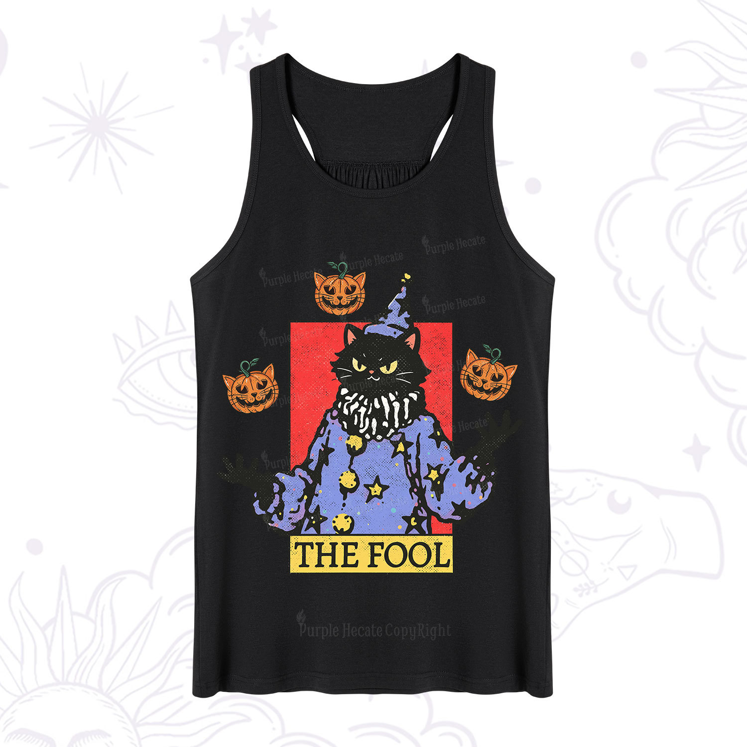 Purplehecate Spooky Fool Black Cat Tank