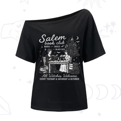 Purplehecate Salem Book Club One Shoulder T-Shirt
