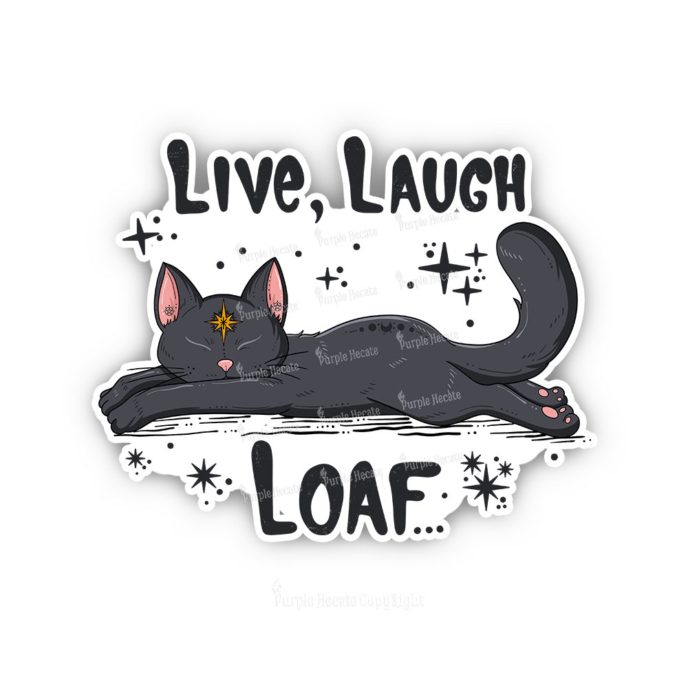 Purplehecate Live Laugh Loaf Sticker
