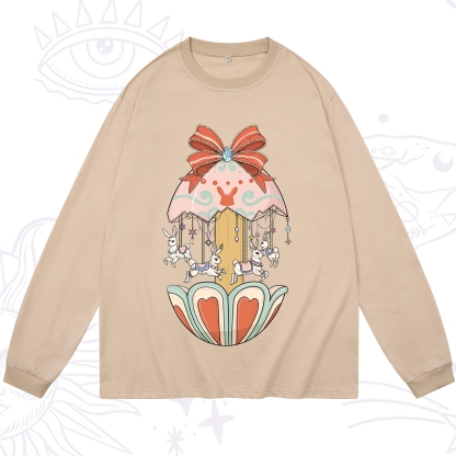 Purplehecate Bunny Carousel Easter Long Sleeve T-Shirt