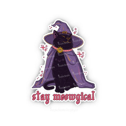 Purplehecate Stay Meowgical Cat Sticker