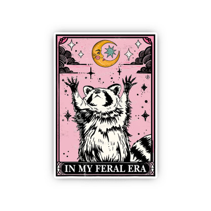 Purplehecate The In My Feral Era Tarot Raccoon Sticker