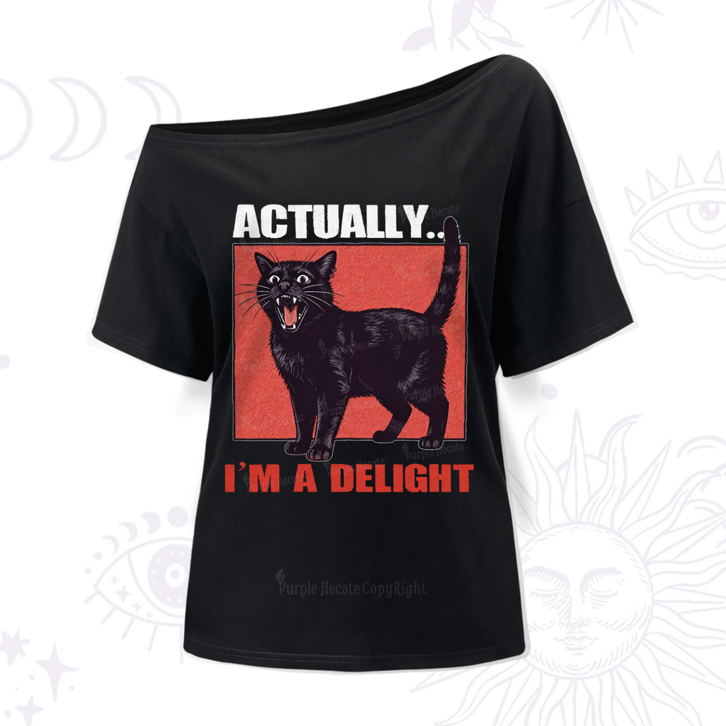 Purplehecate Actually Im a Delight One Shoulder T-Shir