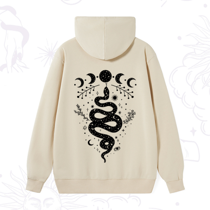 Purplehecate Snake And Moon Phase Comfort Hoodie