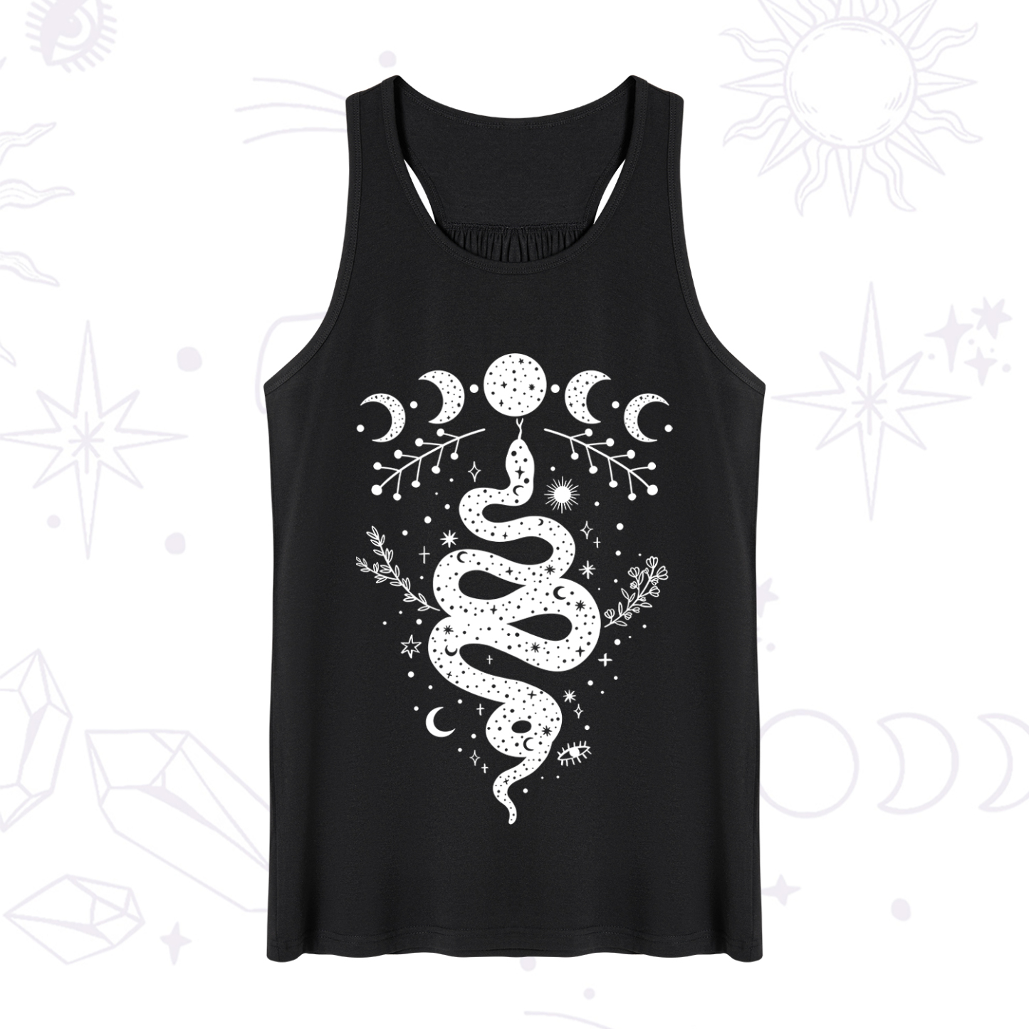 Magic Purplehecate Snake And Moon Phase Comfort Tank