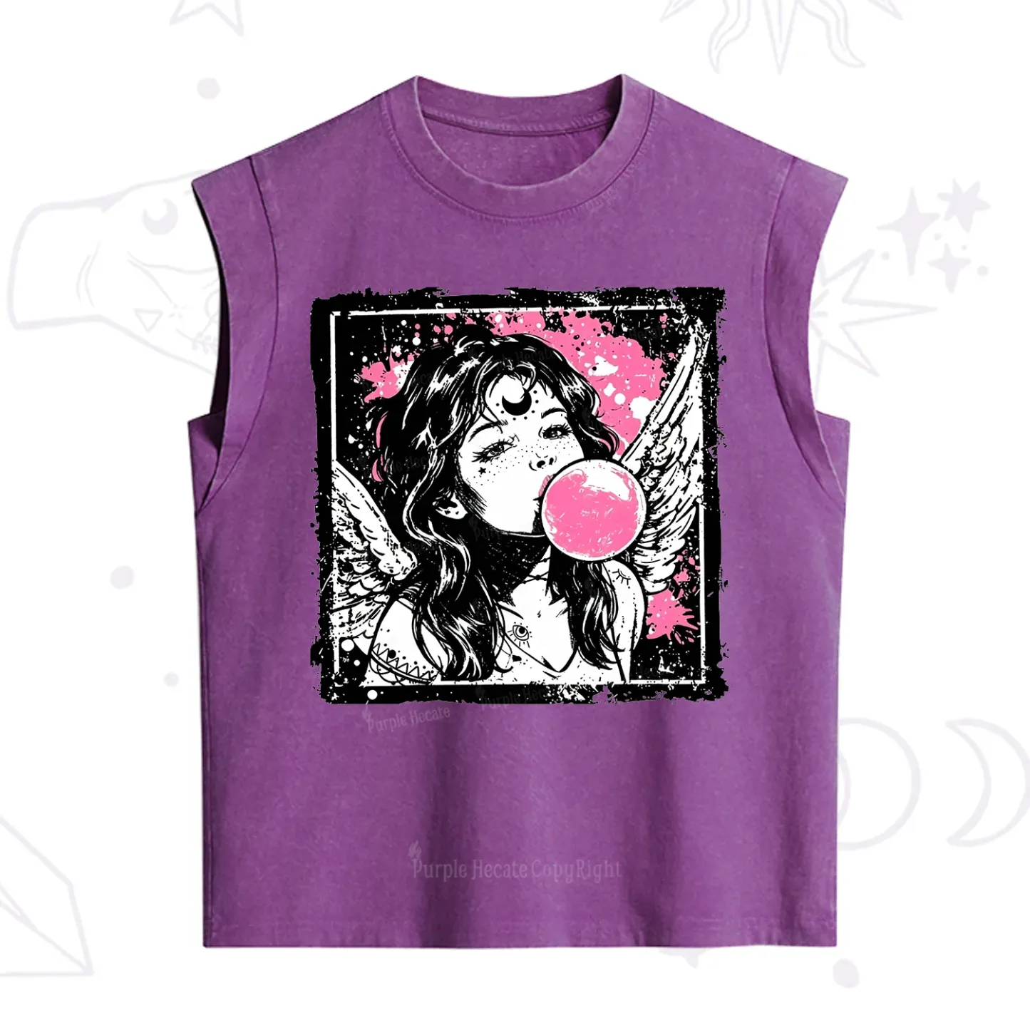 Purplehecate Grunge Angel with Bubblegum Vintage Washed Tank