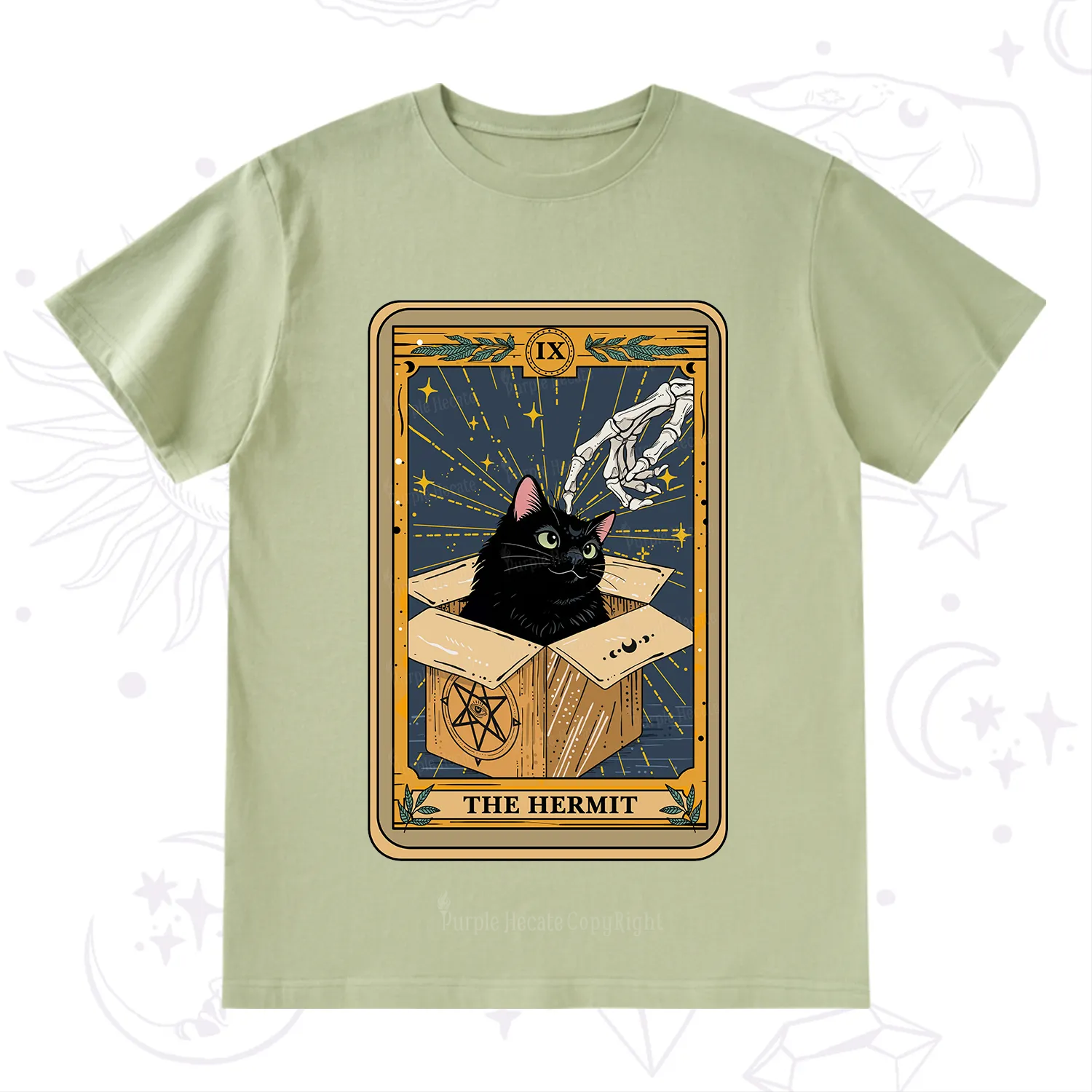 Purplehecate The Hermit Cat Tarot T-Shirt