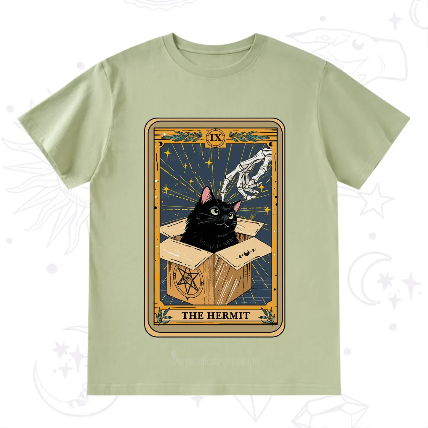 Purplehecate The Hermit Cat Tarot T-Shirt