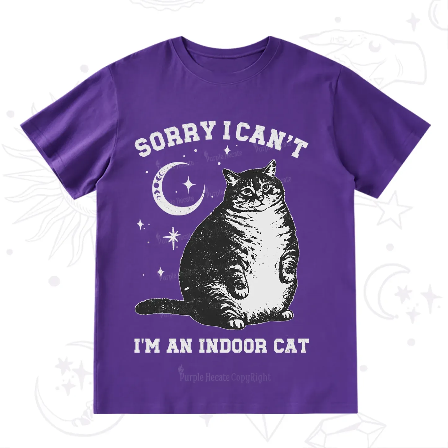 Purplehecate Sorry I Can't Go I'm an Indoor Cat T-Shirt