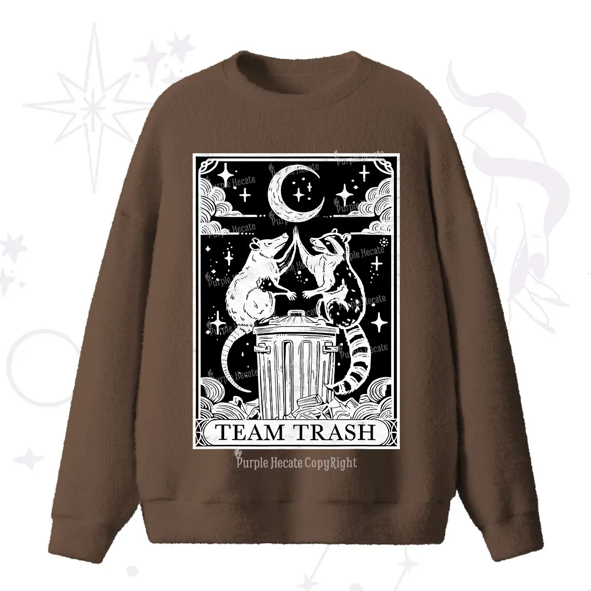 Purplehecate The Team Trash Tarot Fuzzy Ugly Sweater