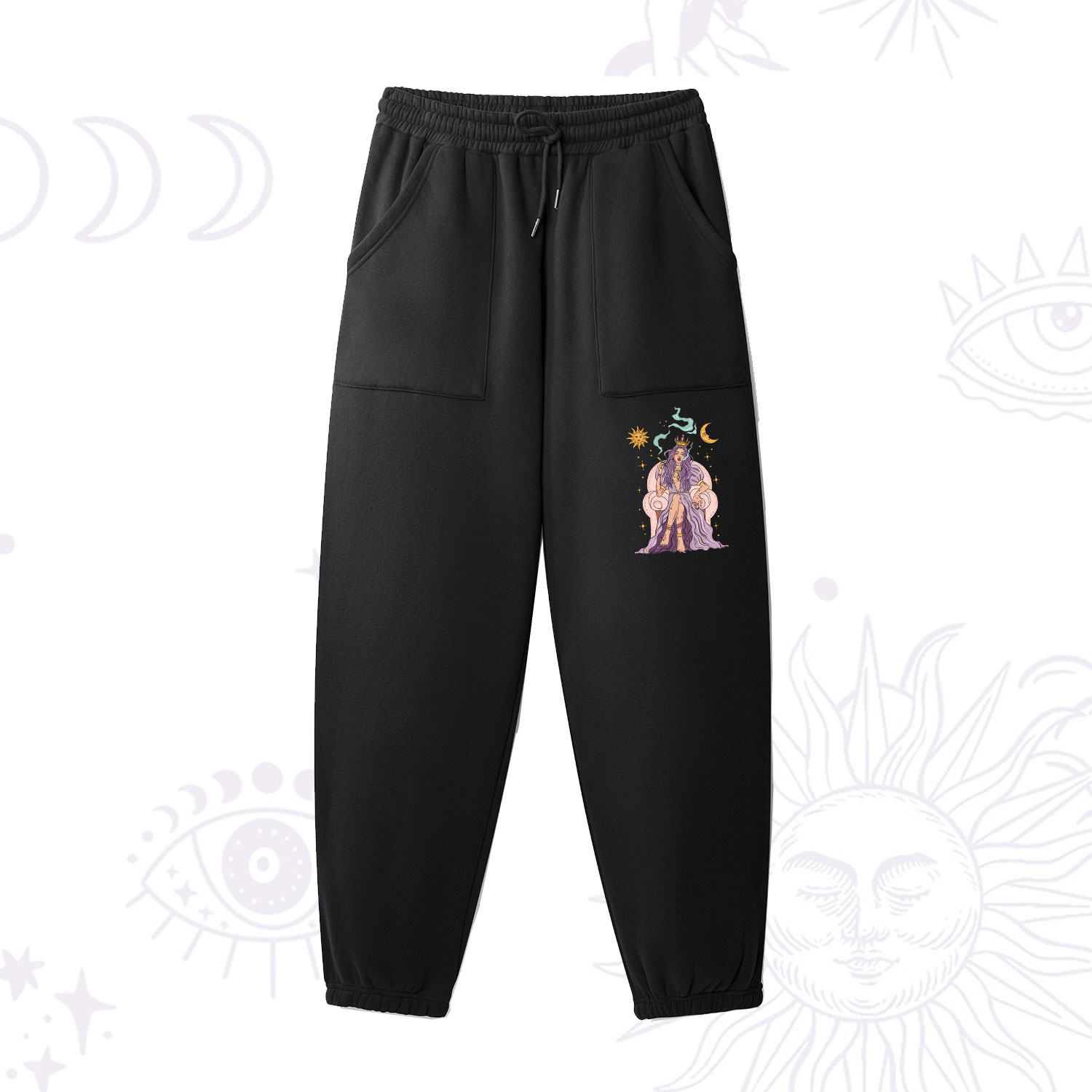 Purplehecate The High Priestess Tarot Card Fleece Sweatpants