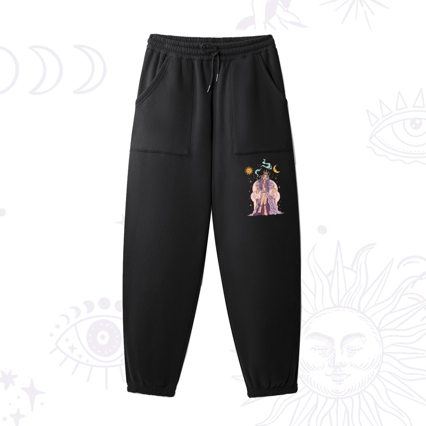 Purplehecate The High Priestess Tarot Card Fleece Sweatpants