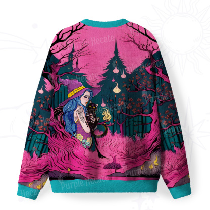 Purplehecate The Witch and Her Familia Fuzzy Ugly Christmas Sweatshirt