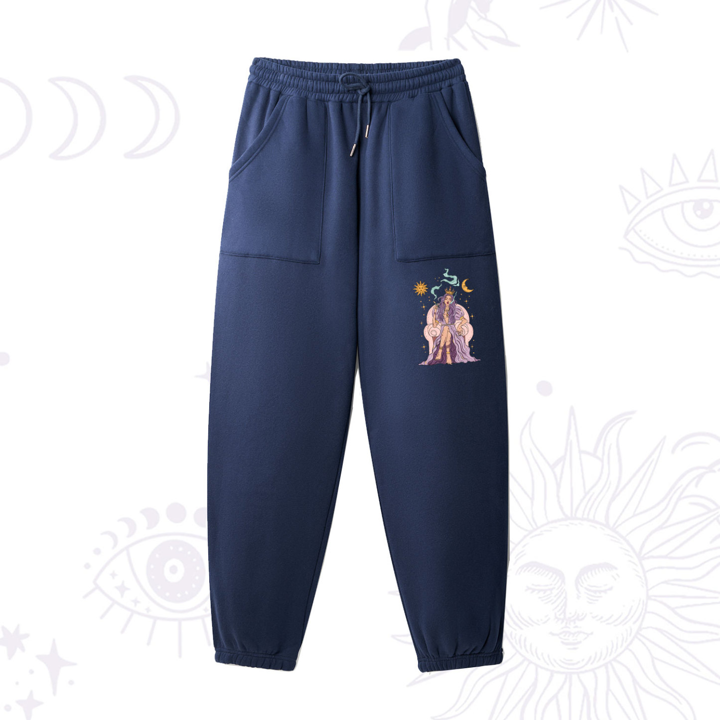 Purplehecate The High Priestess Tarot Card Fleece Sweatpants