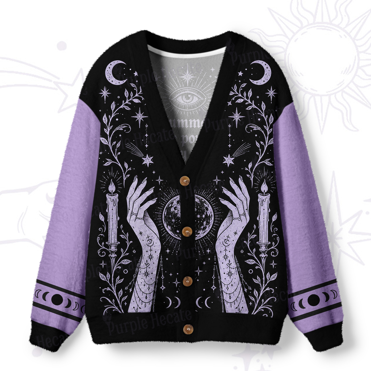 Purplehecate Summon The Power Ugly Cardigan Sweaters