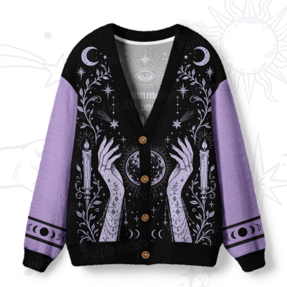 Purplehecate Summon The Power Ugly Cardigan Sweaters