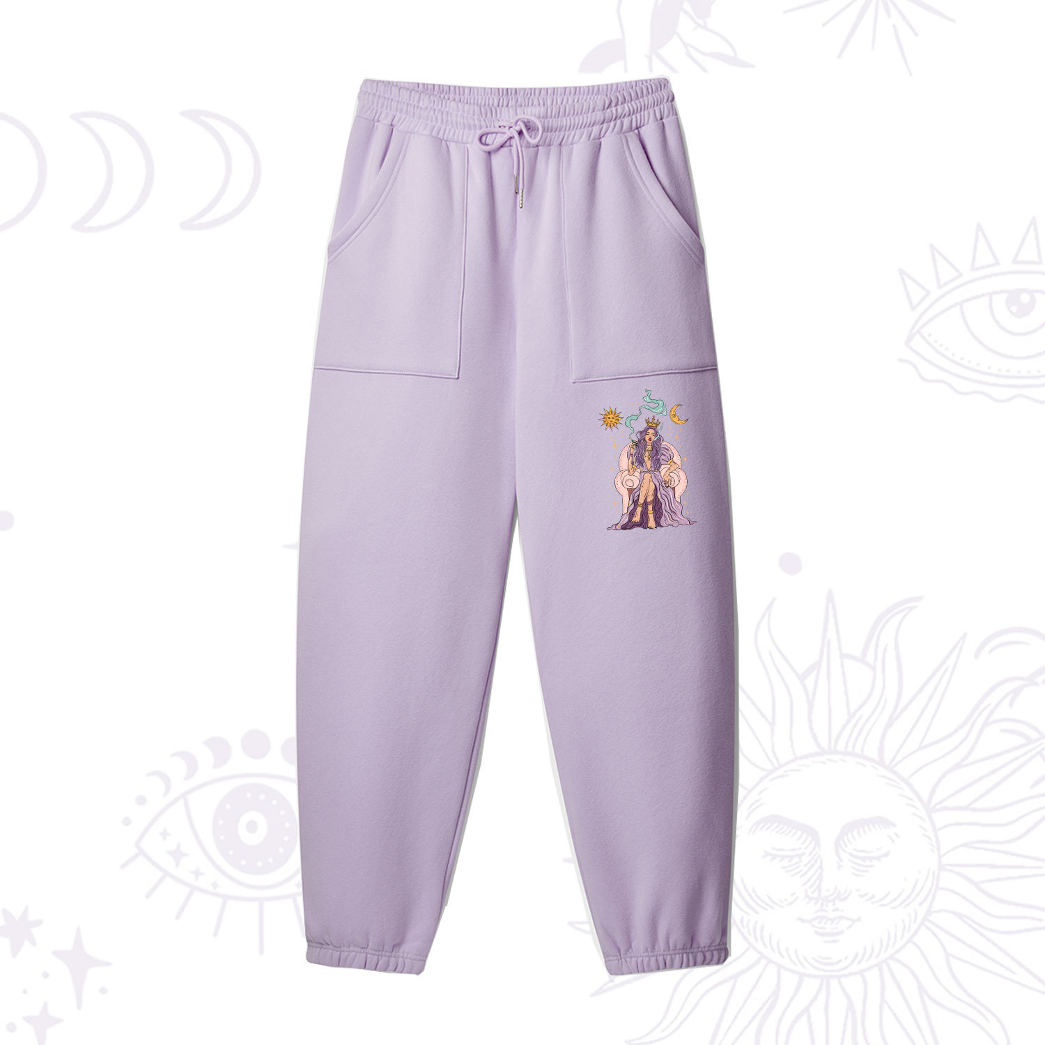 Purplehecate The High Priestess Tarot Card Fleece Sweatpants