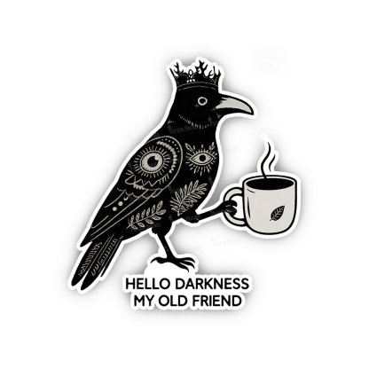 Purplehecate Hello Darkness My Old Friend Sticker