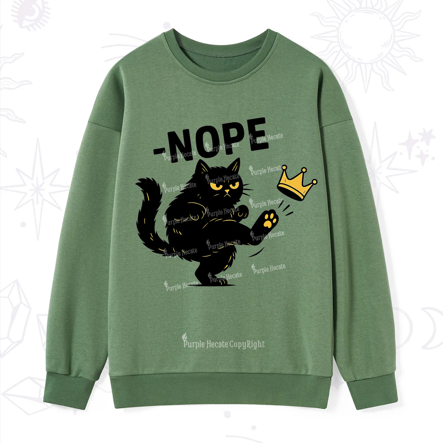 Purplehecate No Kings Black Cat Sweatshirt