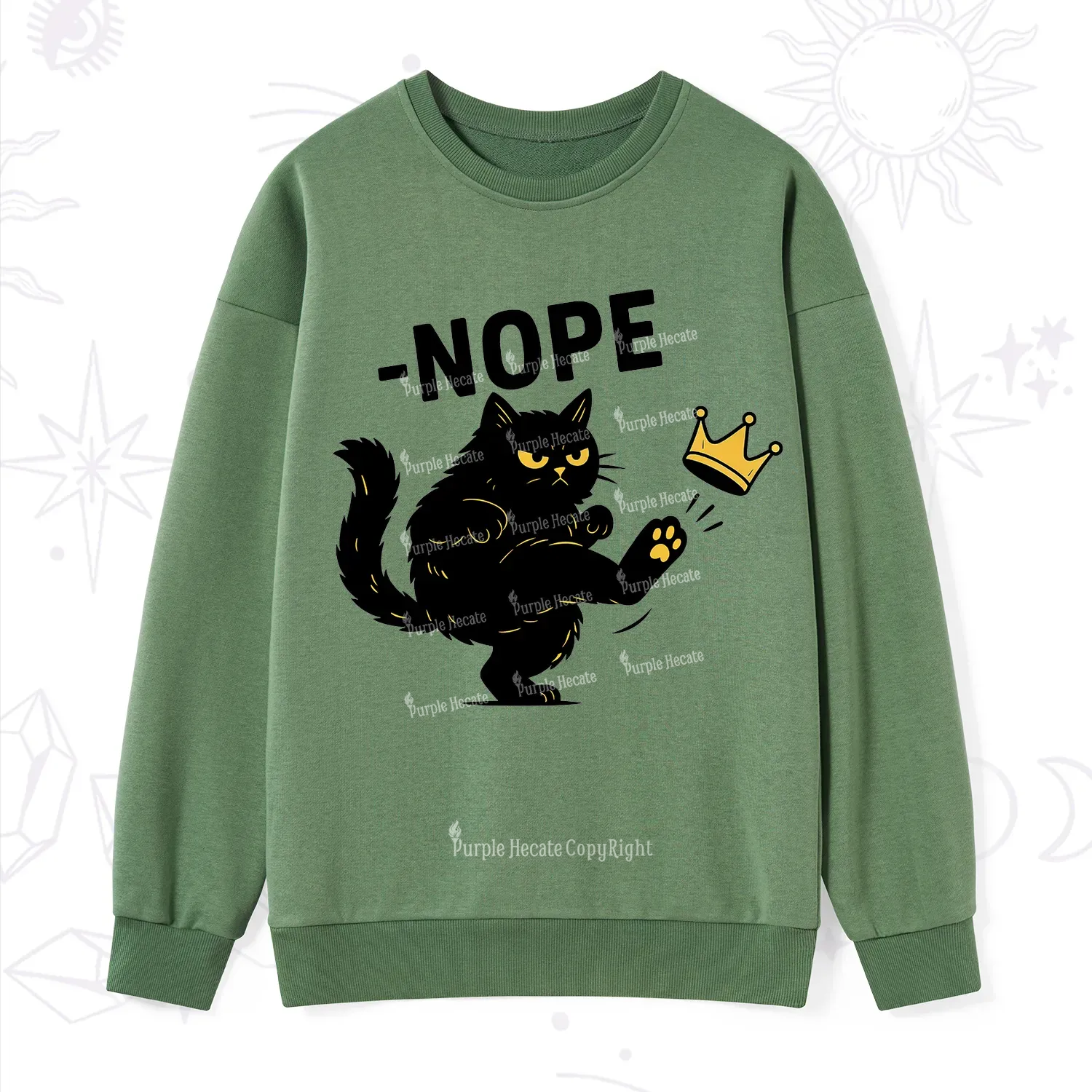 Purplehecate No Kings Black Cat Sweatshirt