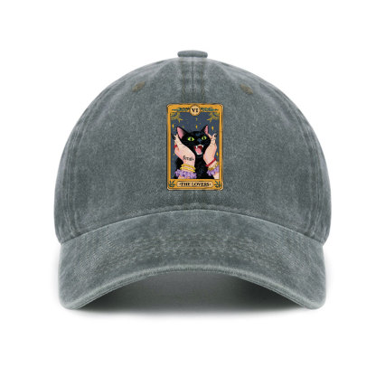 Purplehecate The Lovers Tarot Feral Cat Baseball Cap