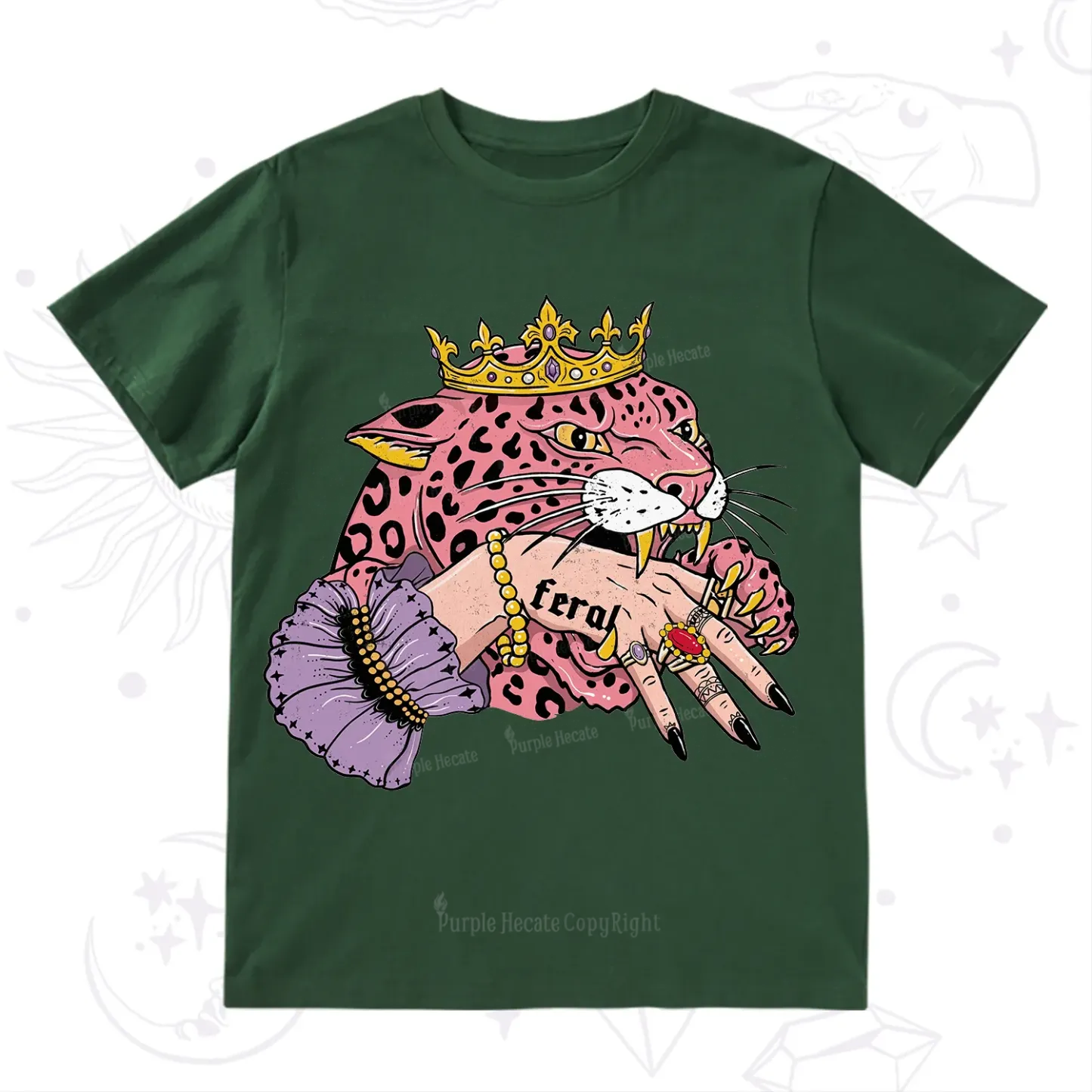 Purplehecate Feral Queen Pink Leopard T-Shirt