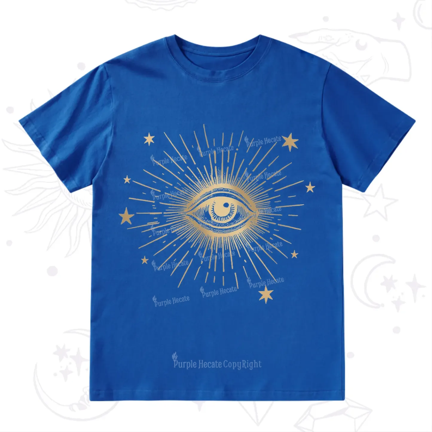 Purplehecate Celestial Eye with Stars T-Shirt