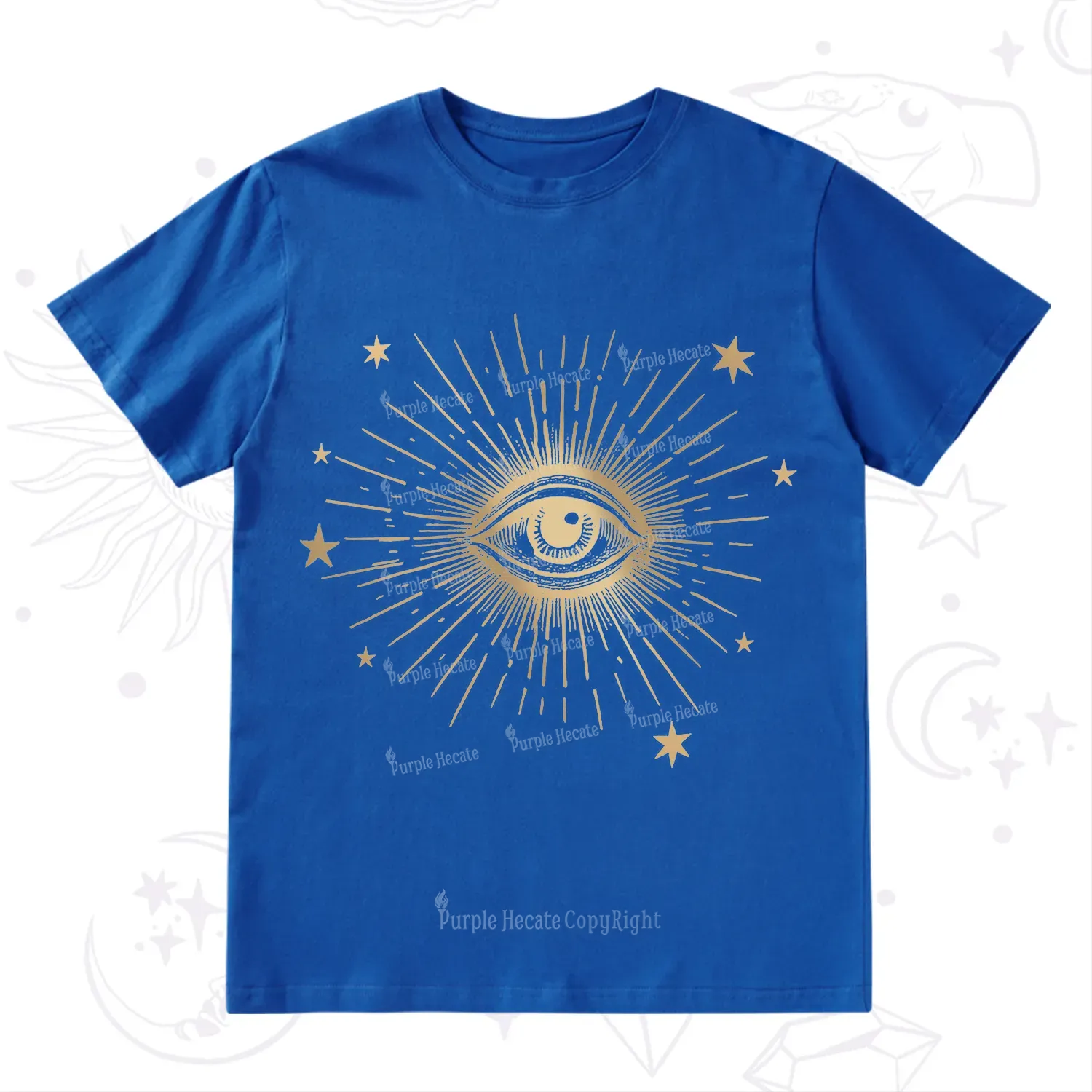 Purplehecate Celestial Eye with Stars T-Shirt