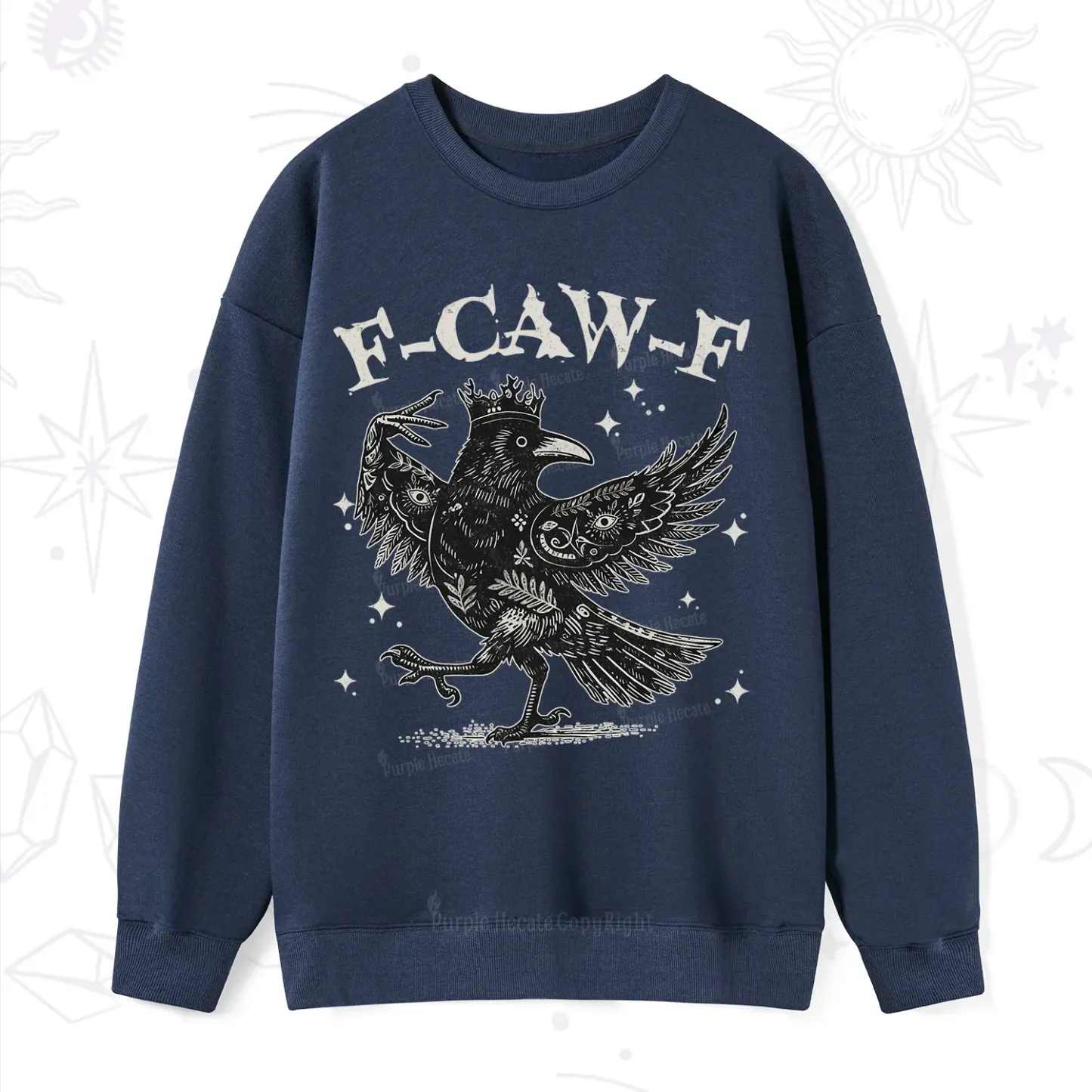 Purplehecate F-caw-f Funny Crow Sweatshirt